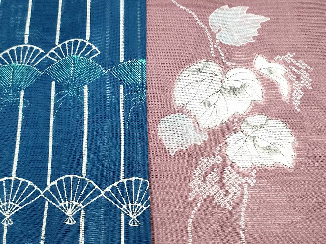 平和屋本店■夏物 小紋 絽 紗 洗える着物 まとめて20点 蝶 風景 花柄 葡萄 手描き 着用可能多数 se3737