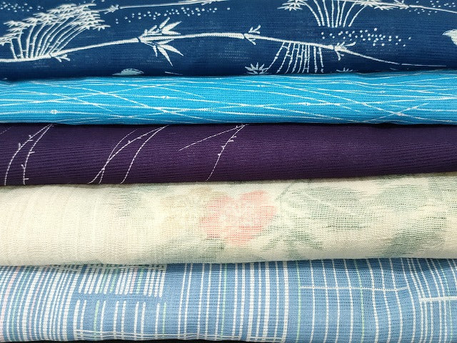 平和屋本店■夏物 小紋 絽 紗 洗える着物 まとめて20点 鳥 人物 花柄 手描き 着用可能多数 se3736