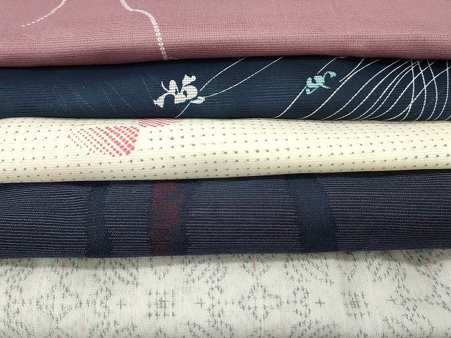 平和屋本店■夏物 小紋 絽 紗 洗える着物 まとめて20点 蝶 風景 花柄 葡萄 手描き 着用可能多数 se3737