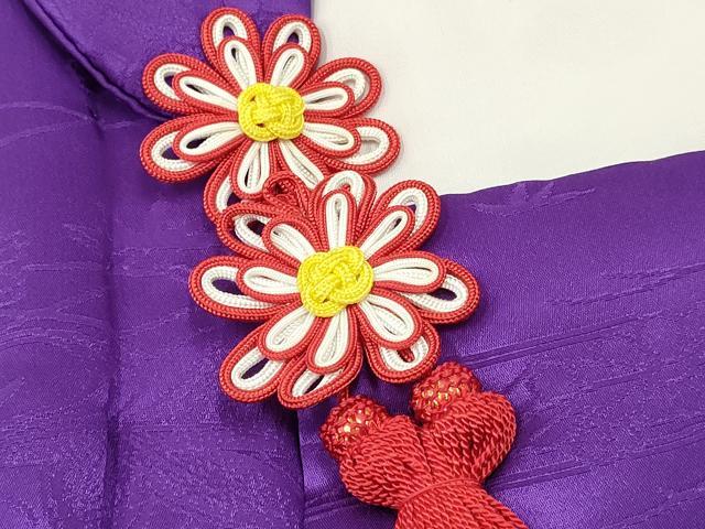 平和屋着物●女の子 子供 3歳 被布 三つ身 霞花芝地紋 菖蒲色 逸品 新品 DAAY3022ma