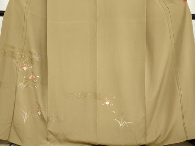 平和屋着物●訪問着 刺繍 草葉文 金彩 反端付き 正絹 逸品 DAAY5312ud