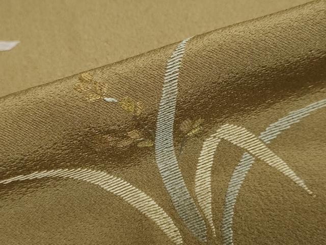 平和屋着物●訪問着 刺繍 草葉文 金彩 反端付き 正絹 逸品 DAAY5312ud