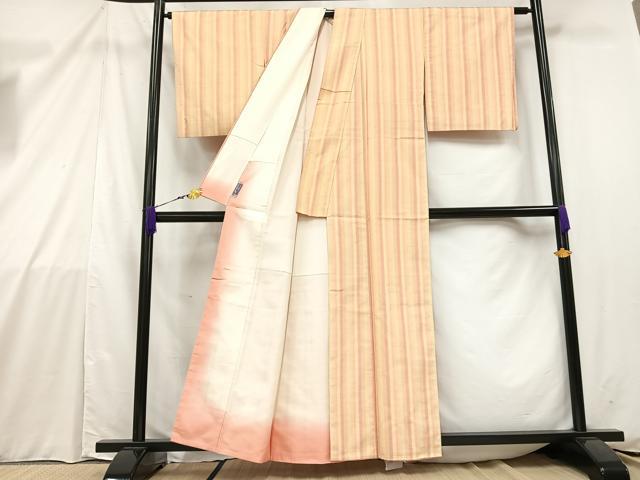 平和屋着物■上質な紬 縞 正絹 逸品 AABB9503mf