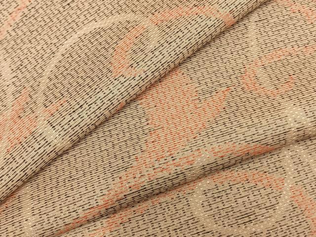 平和屋着物▽上質な紬 単衣 唐草文 正絹 逸品 AABC0575fy