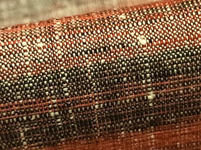 平和屋着物▽上質な紬 単衣 横段文 正絹 逸品 AABC3744fy