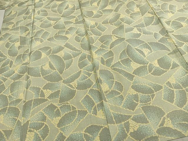 平和屋着物▽本場大島紬 単衣 幾何学文様 正絹 逸品 AABC3743fy