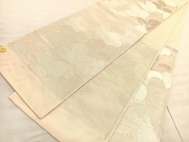 平和屋着物*夏物 西陣 姫野織物謹製 六通柄袋帯 萩 金銀糸 証紙付き 正絹 逸品 未使用 BAAV5379hv