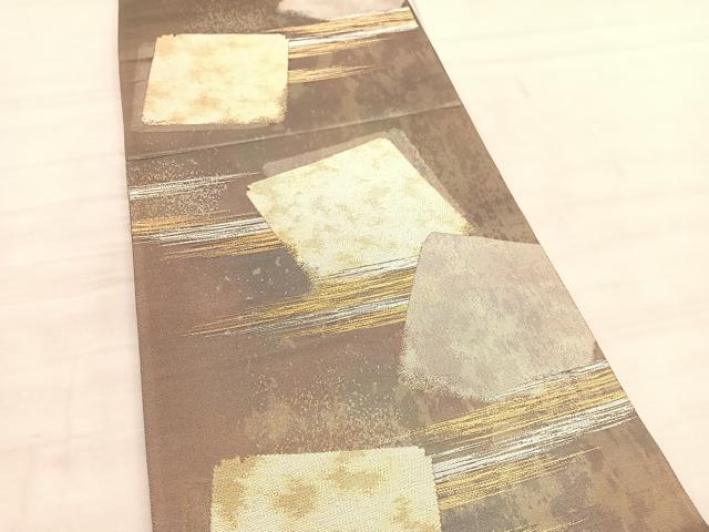 平和屋着物◎六通柄袋帯 色紙重ね 金銀糸 引箔 正絹 逸品 BAAV5529hv