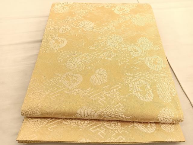 平和屋着物●両面 六通柄袋帯 唐織 徳川伝承文 金銀糸 正絹 逸品 BAAV5521hv