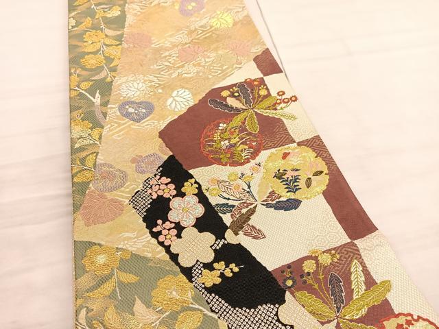 平和屋着物●両面 六通柄袋帯 唐織 徳川伝承文 金銀糸 正絹 逸品 BAAV5521hv