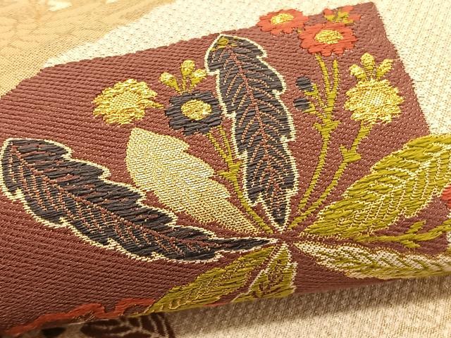 平和屋着物●両面 六通柄袋帯 唐織 徳川伝承文 金銀糸 正絹 逸品 BAAV5521hv