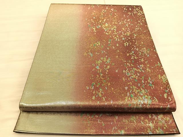 平和屋着物◎六通柄袋帯 箔散らし文様 金銀糸 引箔 正絹 逸品 BAAV5936hv