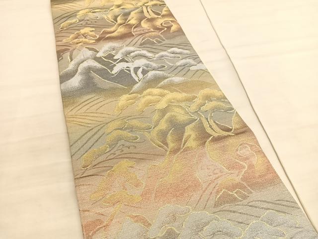 平和屋着物◎六通柄袋帯 浜松文 金銀糸 正絹 逸品 BAAV5760hv