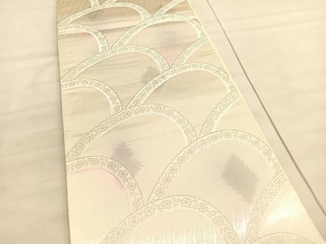 平和屋着物◎六通柄袋帯 青海波 プラチナ二重箔 正絹 逸品 BAAV5963hv