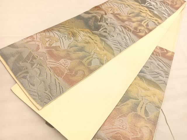 平和屋着物◎六通柄袋帯 浜松文 金銀糸 正絹 逸品 BAAV5760hv