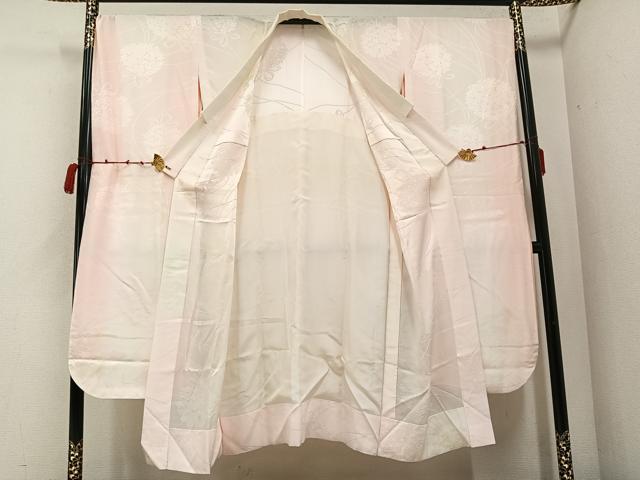 平和屋着物●豪華振袖・長襦袢(無双仕立て)セット 駒刺繍 檜扇花文 金彩 三越扱い ロング丈 正絹 逸品 AABC3704ph