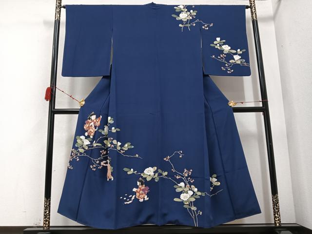 平和屋着物●訪問着 友禅 女人枝花文 正絹 逸品 AABC4478ph