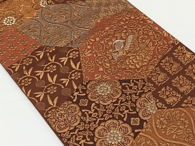 平和屋着物◎六通柄袋帯 切嵌花鳥文 金糸 正絹 逸品 CAAY1096qv