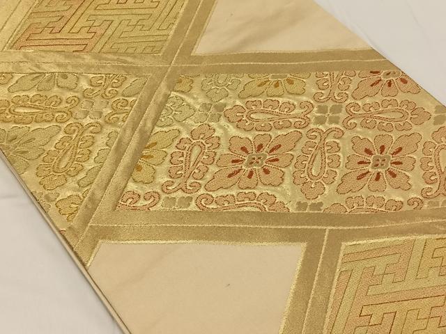平和屋着物◎六通柄袋帯 花菱文 金糸 正絹 逸品 CAAY1193qv
