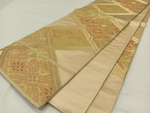 平和屋着物◎六通柄袋帯 花菱文 金糸 正絹 逸品 CAAY1193qv