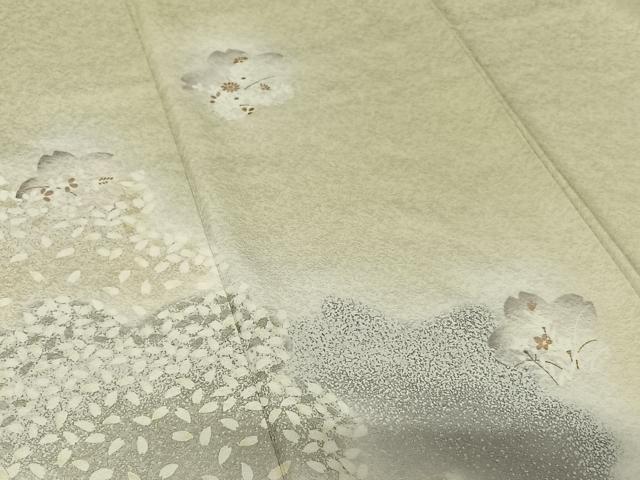 平和屋着物●訪問着 舞花文 暈し染め 金彩 正絹 逸品 AABC0175zg