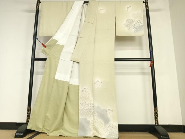 平和屋着物●訪問着 舞花文 暈し染め 金彩 正絹 逸品 AABC0175zg