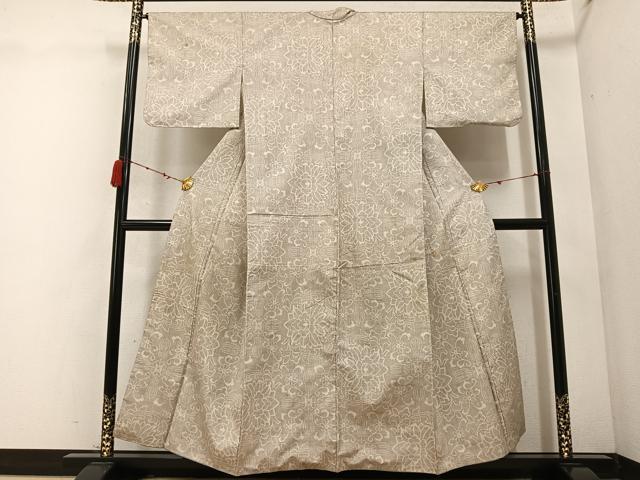 平和屋着物●本場大島紬 白大島 一元7マルキ 花唐草文 正絹 逸品 AABC6812ph
