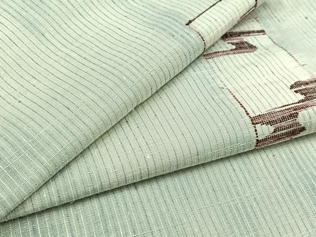 平和屋着物▽上質な紬　単衣　短冊流水文　正絹　逸品　AABC7506jh 平和屋着物▽上質な紬 単衣 短冊流水文 正絹 逸品 AABC7506jh