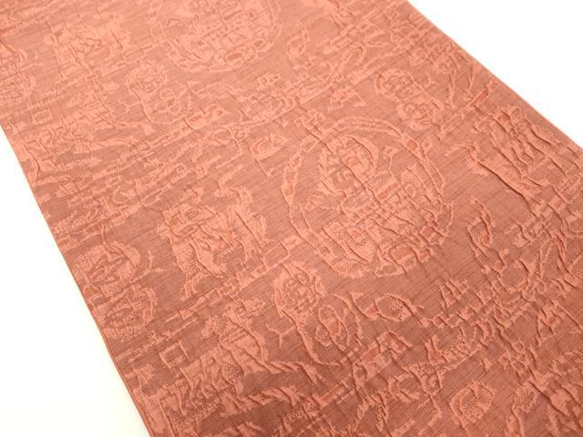平和屋着物◎全通柄袋帯 ふくれ織 壁画文様 正絹 逸品 DAAY8593cd