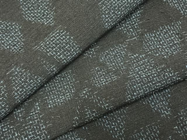 平和屋着物▽上質な紬 単衣 幾何学文様 正絹 逸品 AABC3809fy