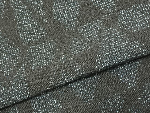 平和屋着物▽上質な紬 単衣 幾何学文様 正絹 逸品 AABC3809fy