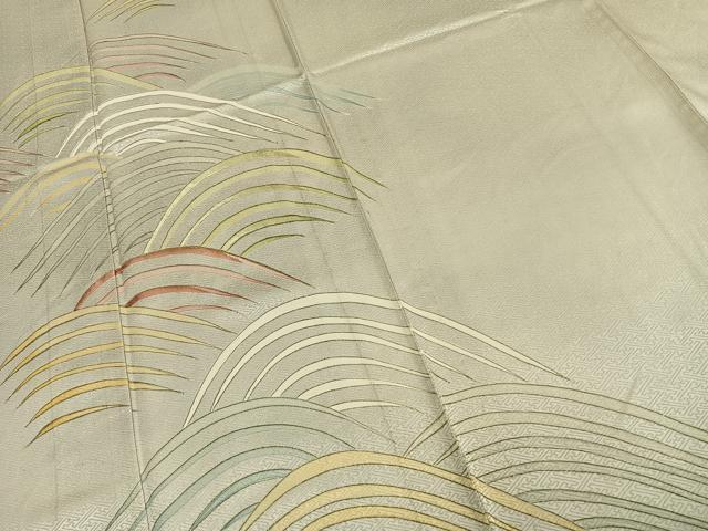 平和屋着物▽訪問着 単衣 刺繍 幾何学文様 金彩 正絹 逸品 AABC3814fy