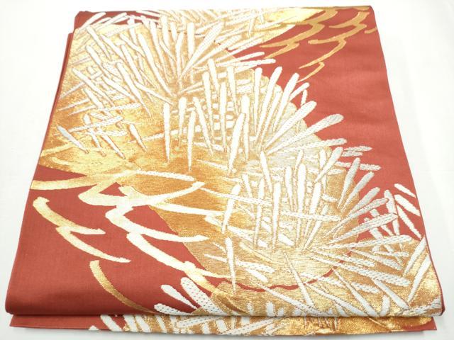平和屋着物●西陣 川島織物 六通柄 本袋帯 唐織 松 金糸 正絹 逸品 CAAZ4265hy