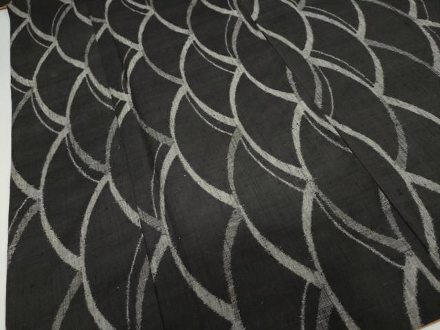 平和屋着物●上質な紬 抽象文様 黒地 正絹 逸品 DAAY5401ud