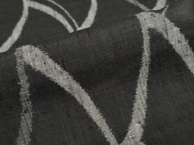 平和屋着物●上質な紬 抽象文様 黒地 正絹 逸品 DAAY5401ud