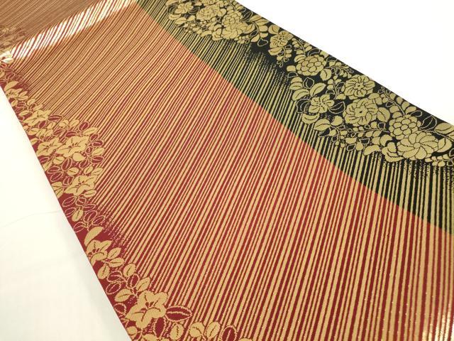 平和屋着物▼両面 全通柄袋帯 正倉院花文 金銀糸 正絹 逸品 DAAX3924az