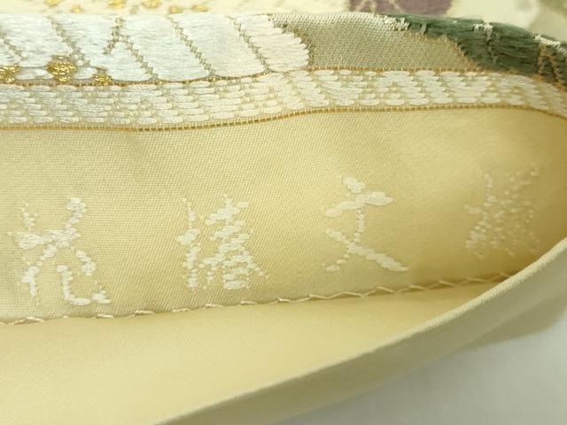 平和屋本店■極上 織紋意匠鈴木 つけ帯 唐織 花椿文様 金糸 逸品 DZAB1518kh5