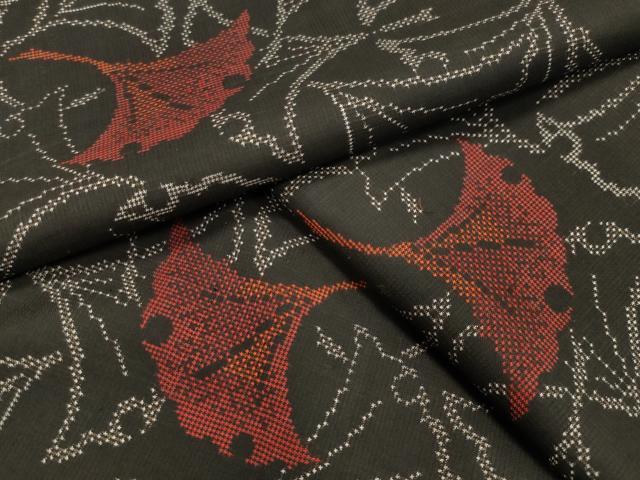 平和屋着物●本場大島紬 7マルキ 舞葉文 正絹 逸品 未使用 CAAY8370gh