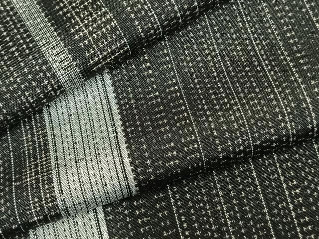 平和屋着物▽上質な紬 単衣 間道 ロング丈 正絹 逸品 AABC3854fy