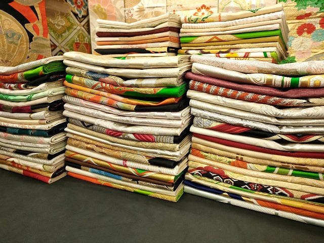 平和屋本店■袋帯 西陣 まとめて100点 向かい鳳凰 鶴 向かい蝶 花柄 宝相華 相良刺繍 金銀糸 など 未使用品あり 全て正絹 se3773