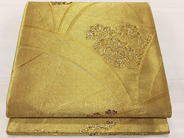 平和屋着物◎佐賀錦 六通柄袋帯 更紗花文 金糸 正絹 逸品 CAAZ8502qv