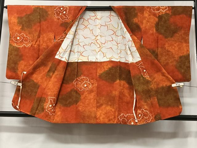 平和屋着物■道行コート 絞り 霞花文 暈し染め 反端付き 正絹 逸品 CAAY8631ua