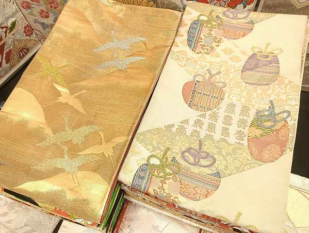 平和屋着物■袋帯 西陣 まとめて100点 鳳凰 鶴 蝶 風景 花柄 宝相華 寿字 金銀糸 など 着用可能多数 未使用品あり 全て正絹 mmm001