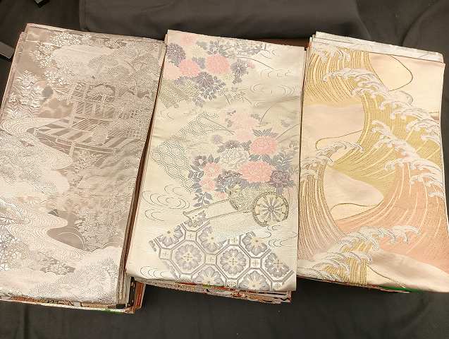 平和屋着物■袋帯 西陣 まとめて100点 鳳凰 鶴 蝶 風景 花柄 宝相華 寿字 金銀糸 など 着用可能多数 未使用品あり 全て正絹 mmm001
