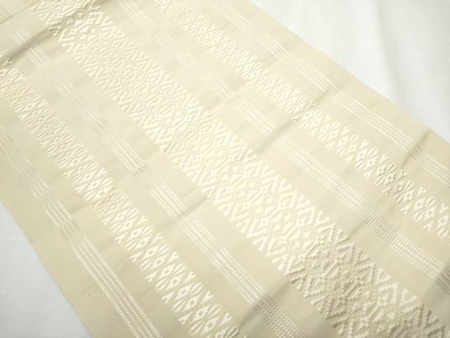 平和屋着物●本場筑前博多織 八寸名古屋帯 献上 砂色 正絹 逸品 CABA0845hy