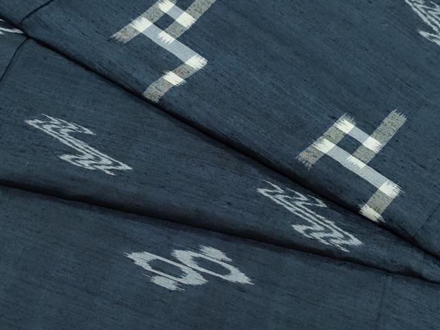 平和屋着物●上質な紬 絣文様 正絹 逸品 CAAZ8184vf