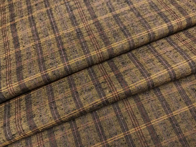 平和屋着物●上質な紬 格子 正絹 逸品 AABC9781ph