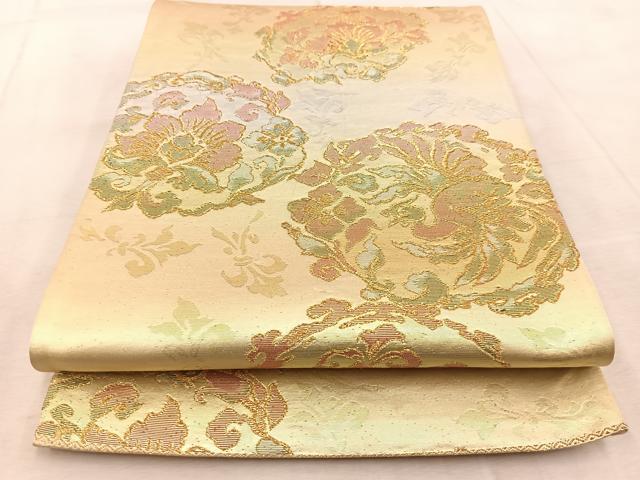 平和屋着物◎六通柄袋帯 鳳凰更紗 金銀糸 引箔 正絹 逸品 BAAV4787yc