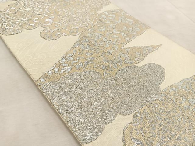 平和屋着物◎六通柄袋帯 雲取更紗花文 金銀糸 正絹 逸品 BAAV6519yc