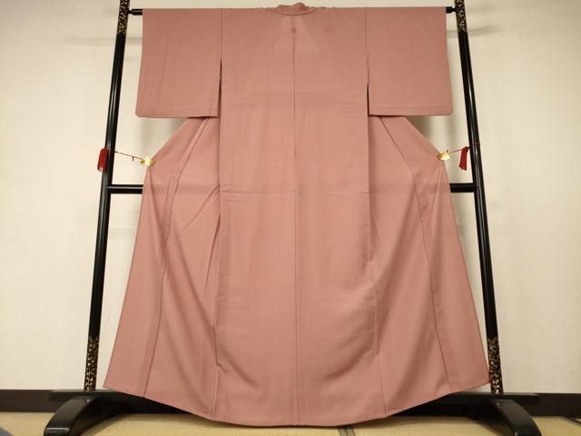 平和屋着物＊夏物 色無地 絽 褐返色 洗える着物 AABB2615jd